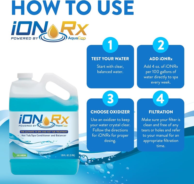 iONRx All Weather Hot Tub & Spa Treatment: The Easy Solution for Crystal Clear, Sensitive-Skin-Friendly spa Water. Balances, clarifies, and Conditions All in one. - Image 4